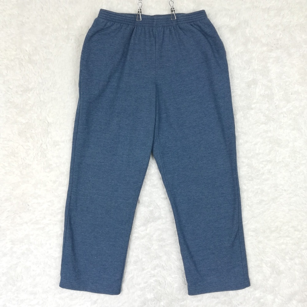 Alfred Dunner Womens Pants Knit Straight Blue Heather Sweatpants Petite PM
